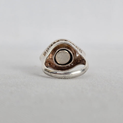 Vintage Sterling Silver Kameleon Red Crystal Interchangeable Ring 925 Jewelry