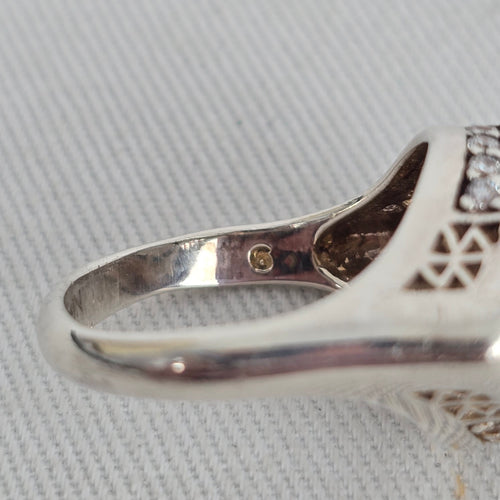 Vintage Sterling Silver Kameleon Red Crystal Interchangeable Ring 925 Jewelry
