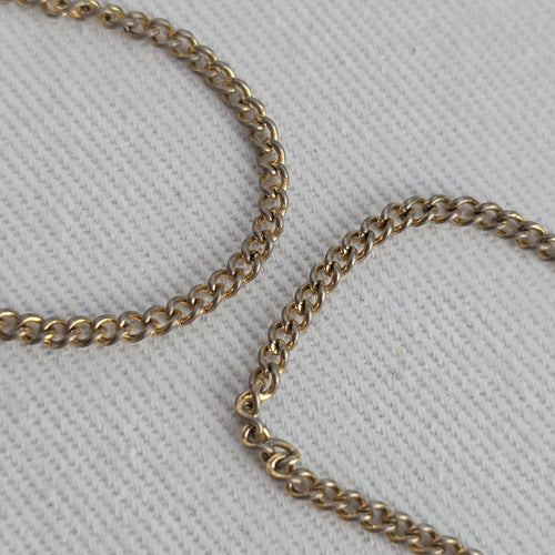 Vintage Gold Tone Cross Stitch Floral Pendant Necklace