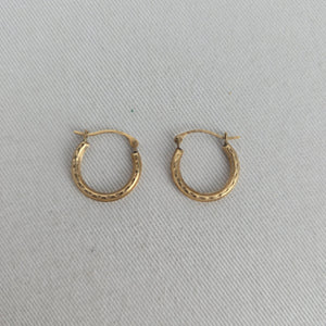 Vintage 10K Gold Tone Hoop Earrings Israel Jewelry