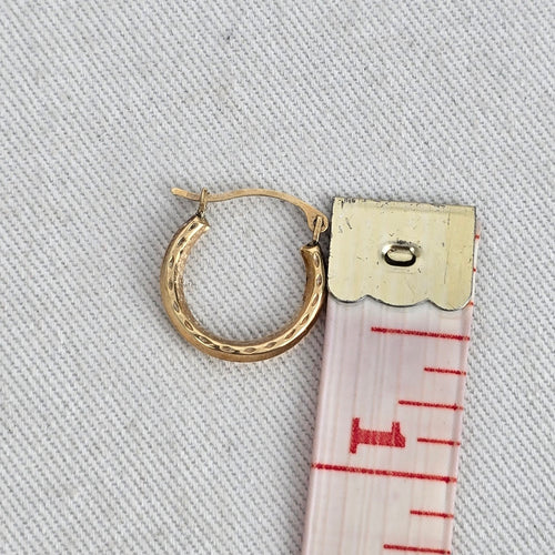 Vintage 10K Gold Tone Hoop Earrings Israel Jewelry