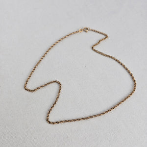 Vintage 10K Gold Tone Rope Chain Necklace Jewelry