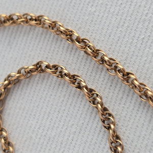 Vintage 10K Gold Tone Rope Chain Necklace Jewelry