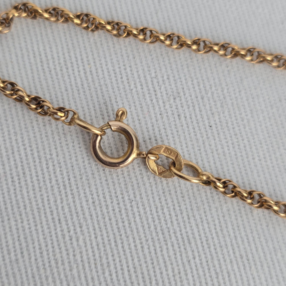Vintage 10K Gold Tone Rope Chain Necklace Jewelry