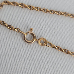 Vintage 10K Gold Tone Rope Chain Necklace Jewelry