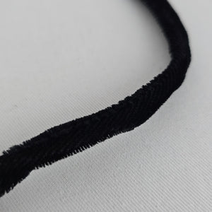 Vintage Black Velvet Crystal Heart Pendant Necklace Jewelry