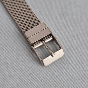Vintage Square Minimalist Rose Gold Tone Silver Mesh Band Watch