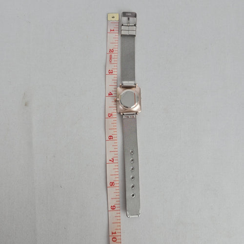 Vintage Square Minimalist Rose Gold Tone Silver Mesh Band Watch
