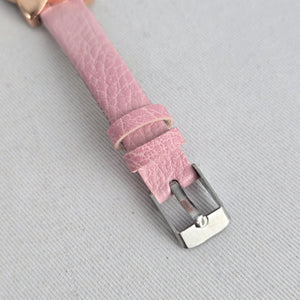 Women’s Pink Cat Rose Gold Tone Analog Watch Faux Leather Strap