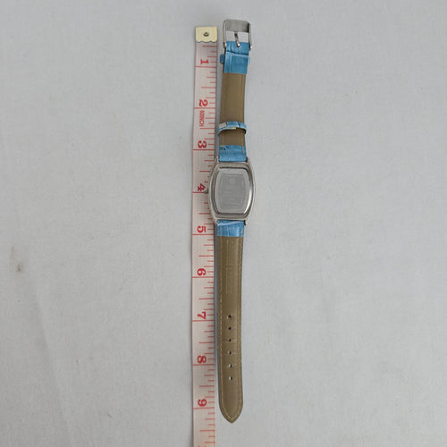 QBOS Limited Edition Blue Leather Rhinestone Quartz Watch