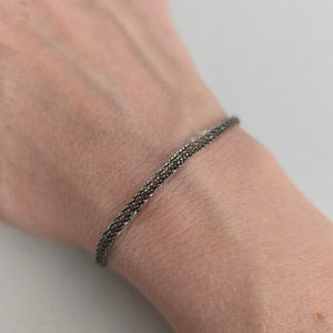 Michael Hill Italy 925 Sterling Silver Triple Strand Beaded Chain Bracelet