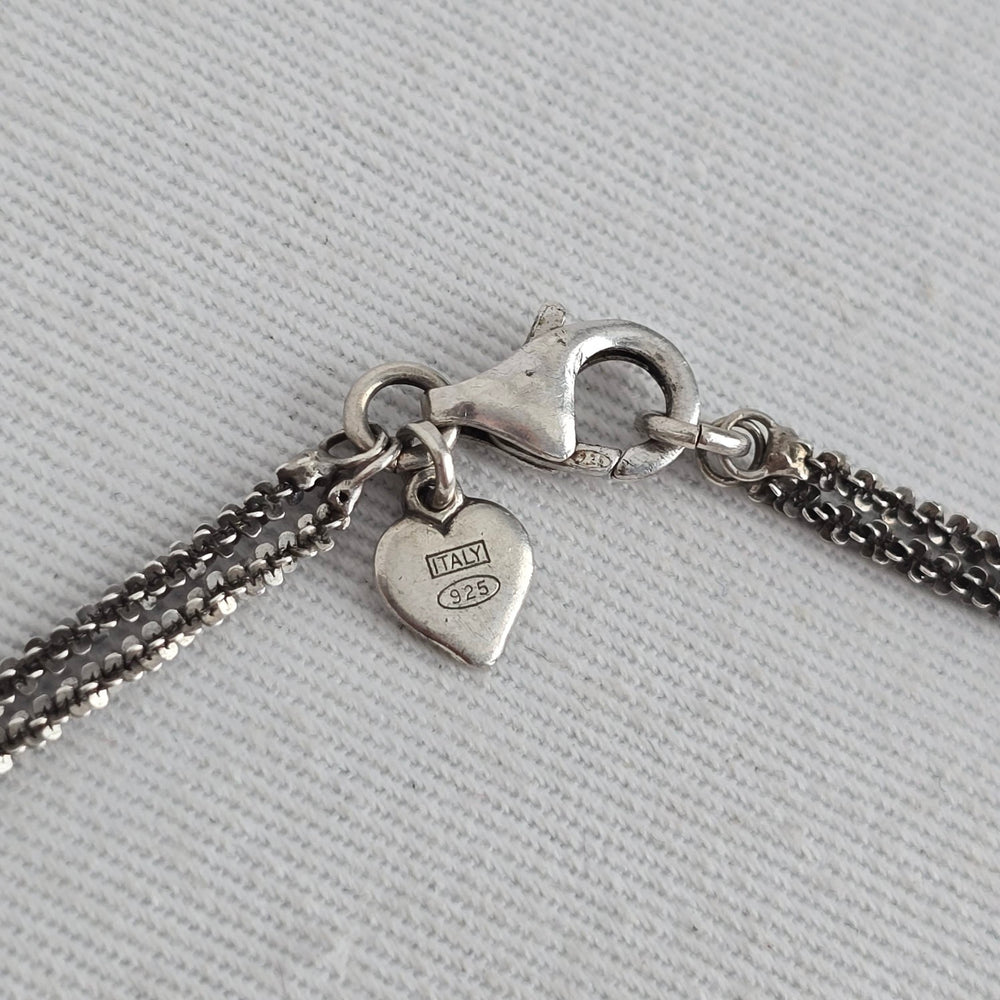 Michael Hill Italy 925 Sterling Silver Triple Strand Beaded Chain Bracelet