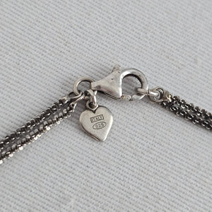 Michael Hill Italy 925 Sterling Silver Triple Strand Beaded Chain Bracelet