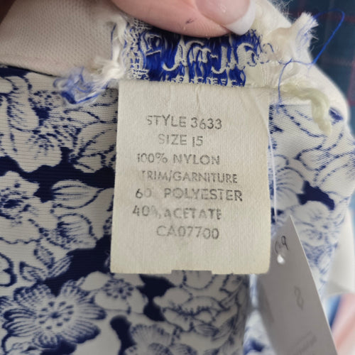 Vintage 70s Nu-Mode Blue White Floral Maxi Dress with Matching Bolero Jacket - Size S-M
