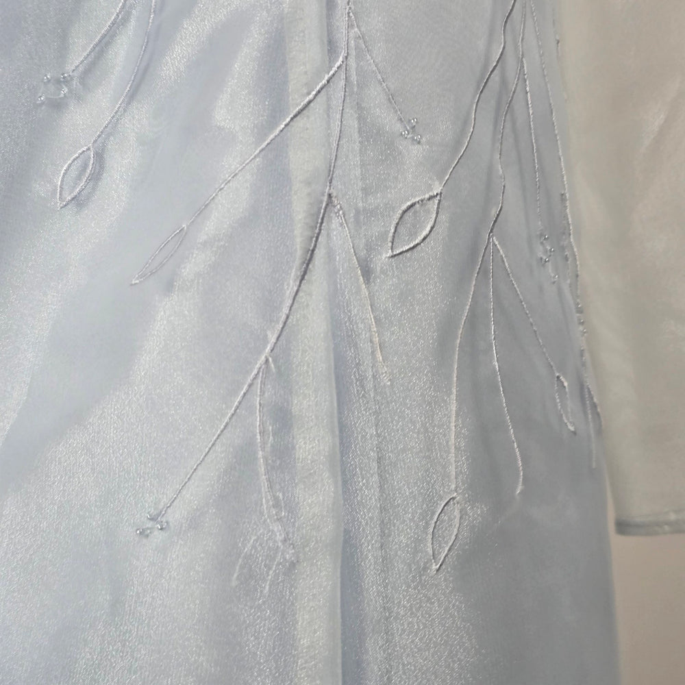 Vintage Jessie Light Blue Floral Embroidered Formal Dress Girls Size 8 NWT