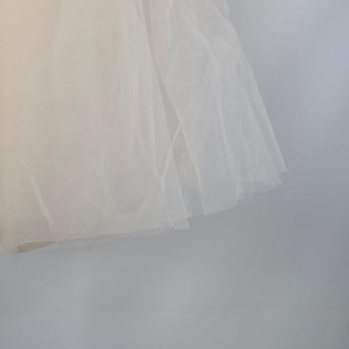 Miama Girls Ivory Lace Tulle Flower Girl Formal Dress Pearl Back -  Size 5
