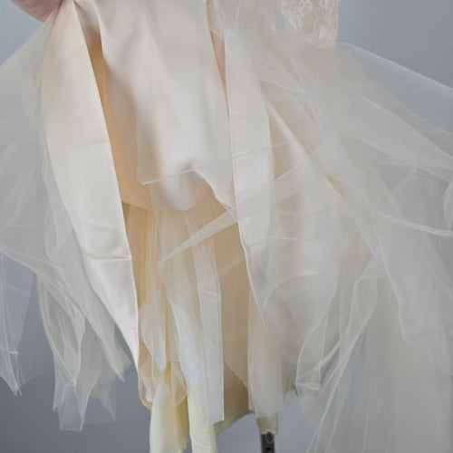 Miama Girls Ivory Lace Tulle Flower Girl Formal Dress Pearl Back -  Size 5