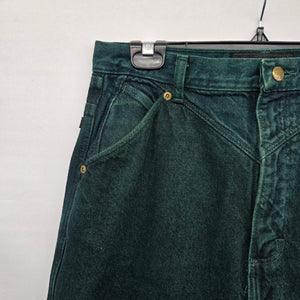 Wrangler SilverLake Vintage High Rise Jeans Dark Green Straight Leg - Size 14/36