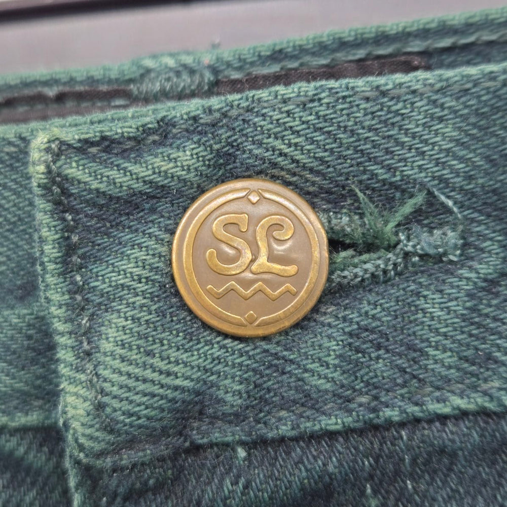 Wrangler SilverLake Vintage High Rise Jeans Dark Green Straight Leg - Size 14/36