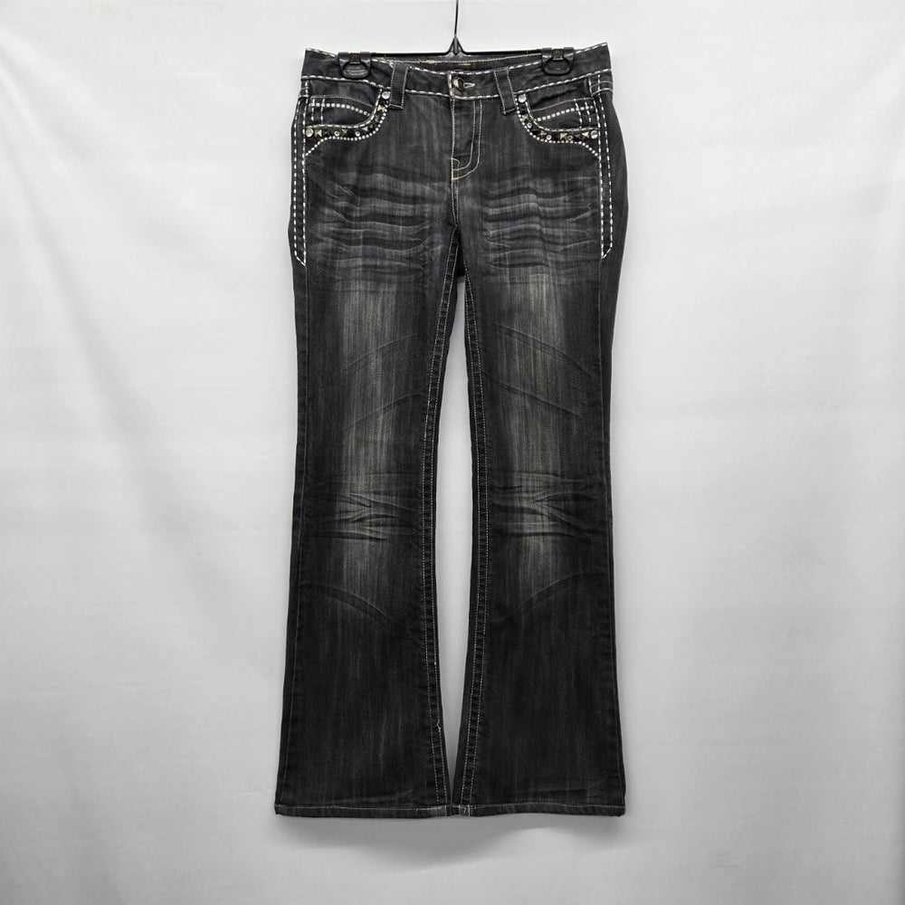 Vintage Y2k Cello Jeans Dark Gray Wash Bootcut Size 9