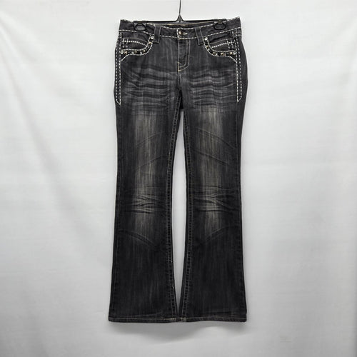 Vintage Y2k Cello Jeans Dark Gray Wash Bootcut Size 9