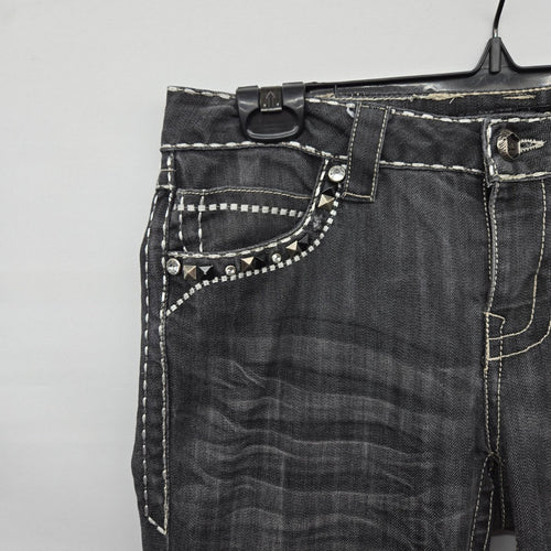 Vintage Y2k Cello Jeans Dark Gray Wash Bootcut Size 9