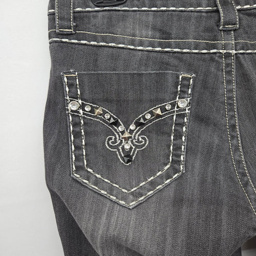 Vintage Y2k Cello Jeans Dark Gray Wash Bootcut Size 9