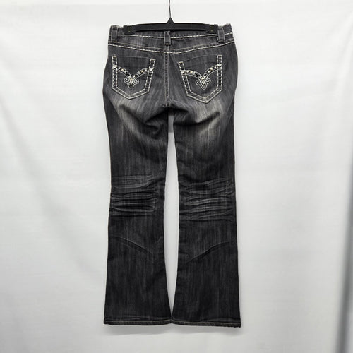 Vintage Y2k Cello Jeans Dark Gray Wash Bootcut Size 9