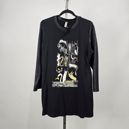 Miss Nikky Black Halloween Long Sleeve Tunic Dress Size XXL