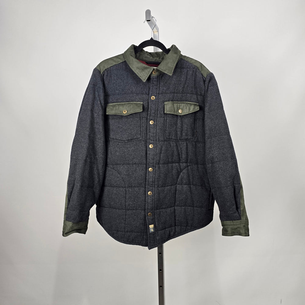 Legendary Whitetails Gray Olive Quilted Shirt Jacket Size L