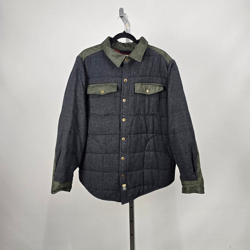 Legendary Whitetails Gray Olive Quilted Shirt Jacket Size L