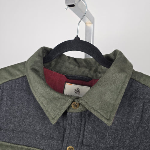 Legendary Whitetails Gray Olive Quilted Shirt Jacket Size L