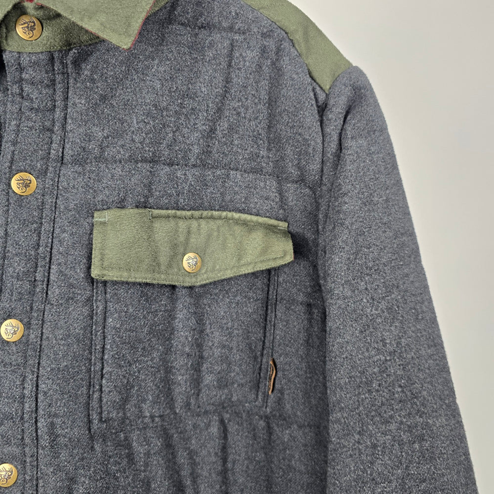 Legendary Whitetails Gray Olive Quilted Shirt Jacket Size L