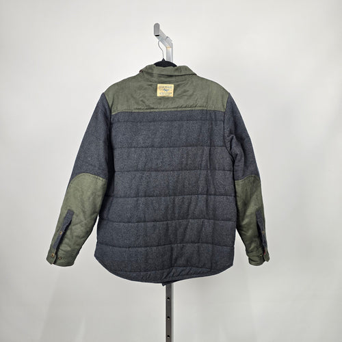Legendary Whitetails Gray Olive Quilted Shirt Jacket Size L