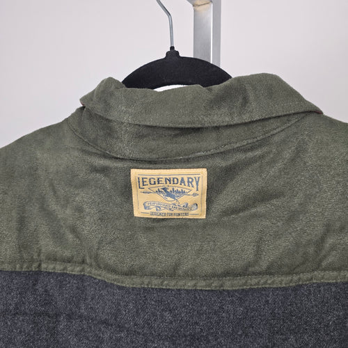 Legendary Whitetails Gray Olive Quilted Shirt Jacket Size L