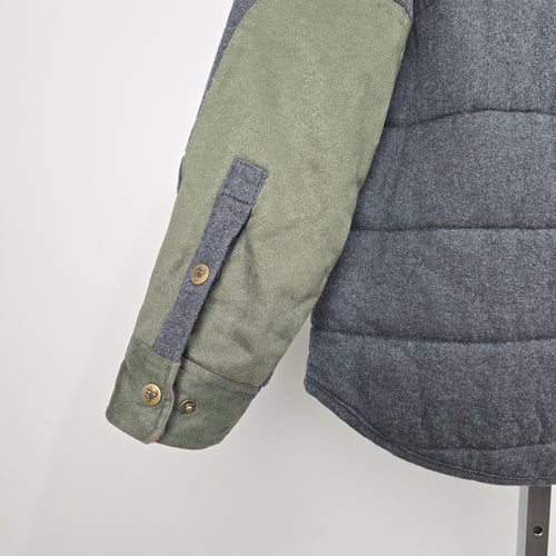 Legendary Whitetails Gray Olive Quilted Shirt Jacket Size L