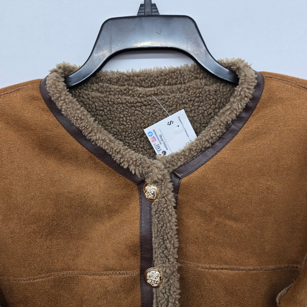 Vintage Camel Brown Cropped Jacket - Size M/L