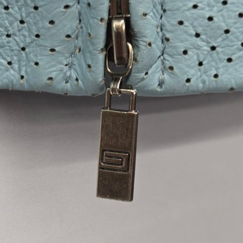 Guillaume Women’s Light Blue Perforated Leather Jacket - Size 1X