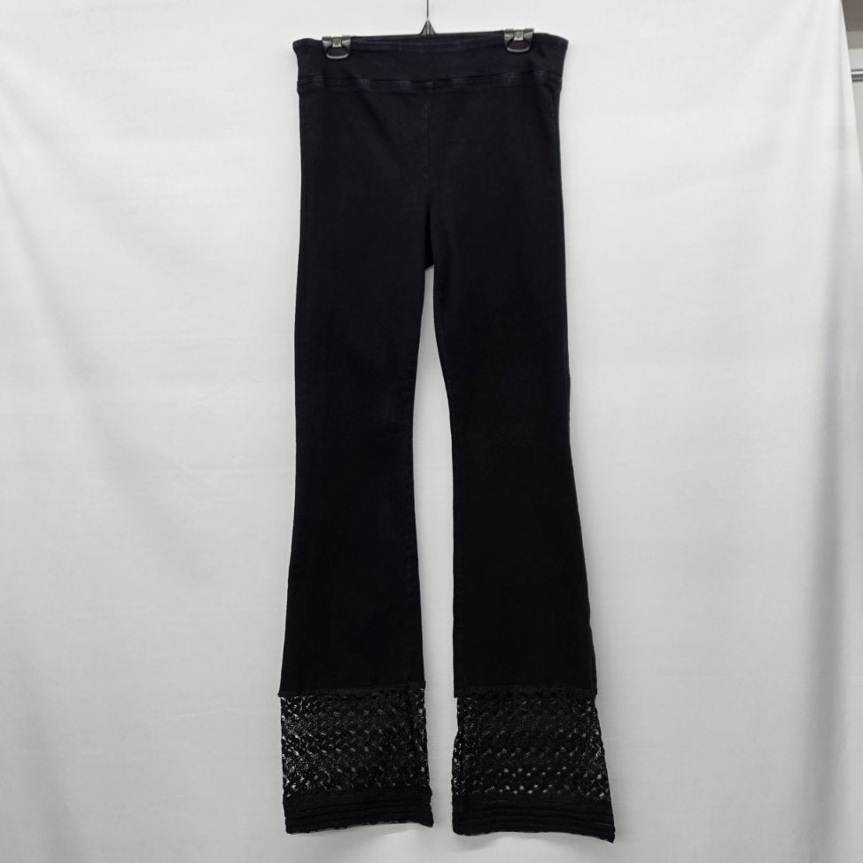 FRAME Black Lace Hem Flare Jeans Size 2