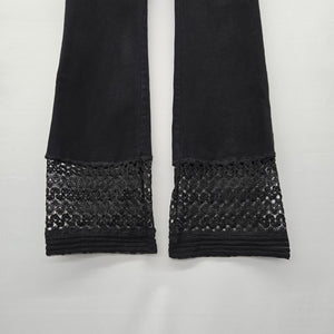 FRAME Black Lace Hem Flare Jeans Size 2