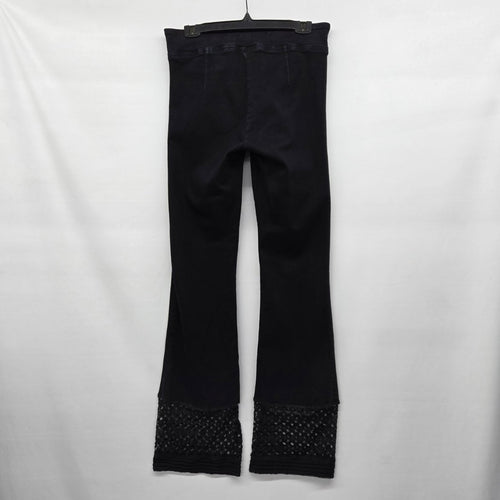FRAME Black Lace Hem Flare Jeans Size 2