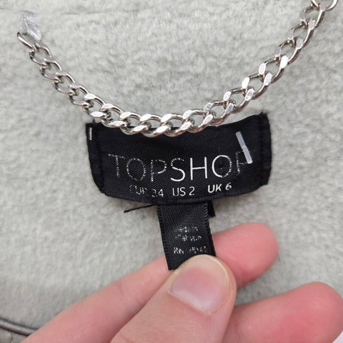 Topshop Sage Green Long Coat Size 2