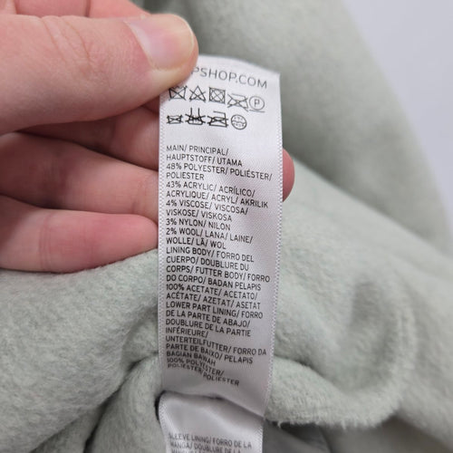 Topshop Sage Green Long Coat Size 2