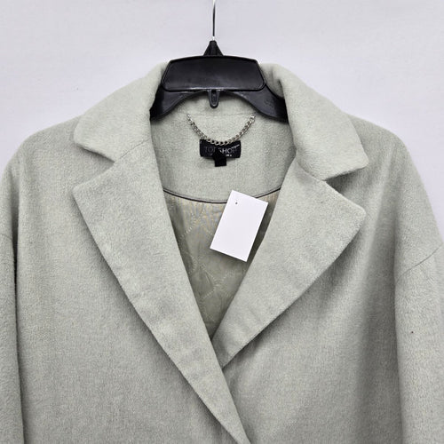Topshop Sage Green Long Coat Size 2