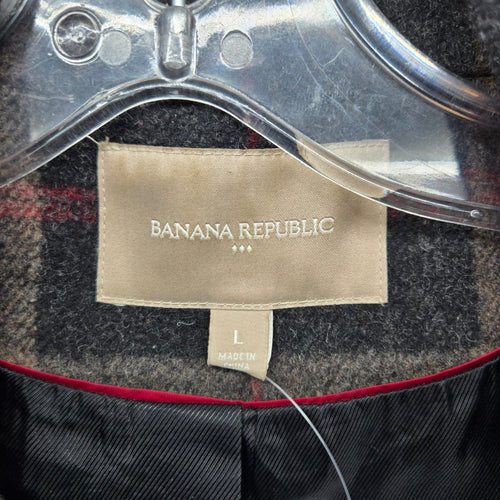 Banana Republicp Plaid Wool Blend Cape Jacket Size L