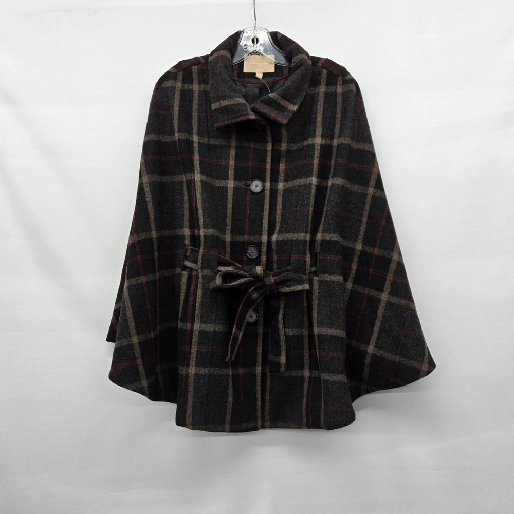 Banana Republicp Plaid Wool Blend Cape Jacket Size L