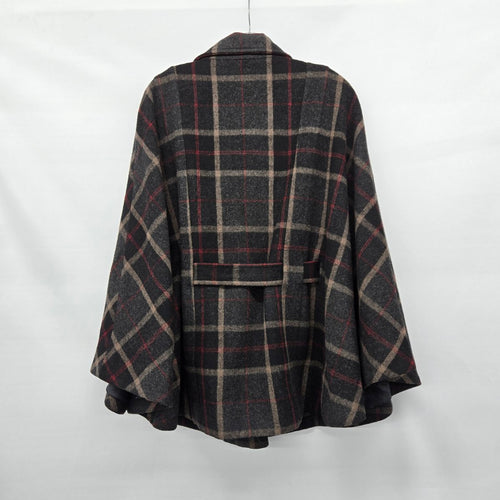Banana Republicp Plaid Wool Blend Cape Jacket Size L