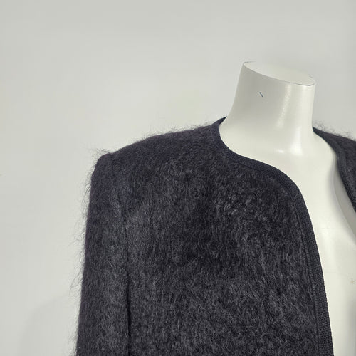 Vintage Rannoch Designs Black Wool Mohair Jacket Size 12