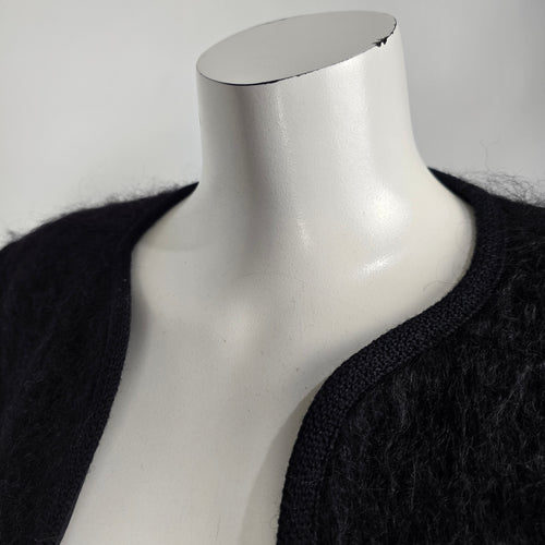 Vintage Rannoch Designs Black Wool Mohair Jacket Size 12