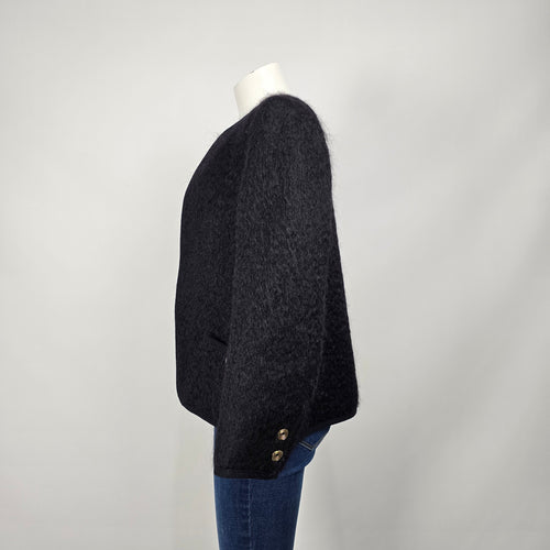 Vintage Rannoch Designs Black Wool Mohair Jacket Size 12